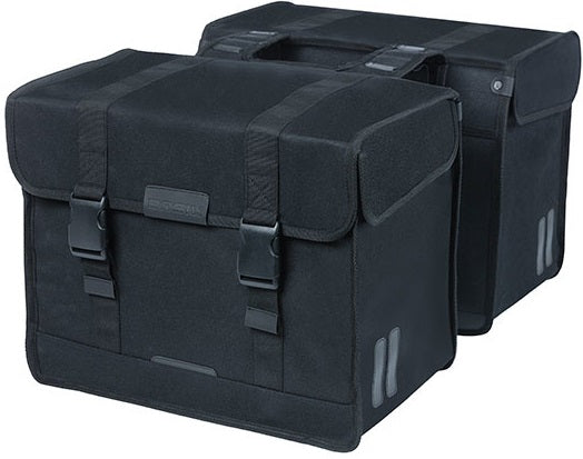 Basil Kavan Eco Classic Double Bicycle Bag - Toile biologique durable - Black - 68L