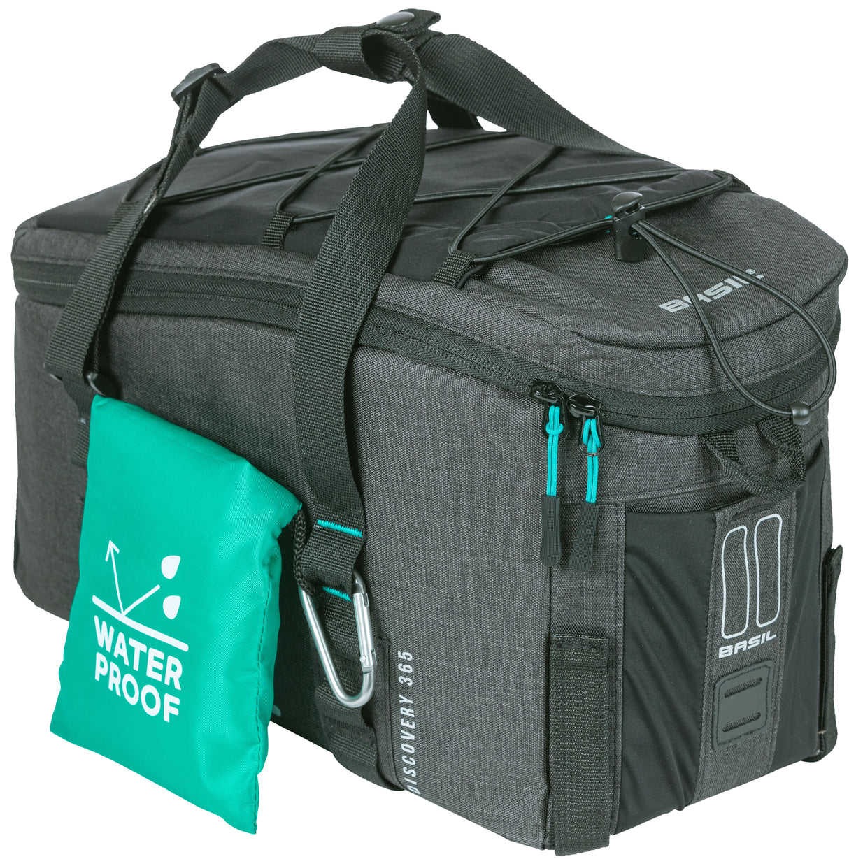 Basil Discovery 365D Bobno de comportamiento de equipaje M - Negro, Repelente del Agua, 9L, Unisex, Sporty