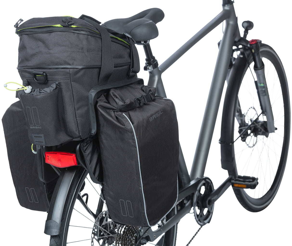 Basil Miles XL Mik Bagage Behaviour Bag Waterproof 9-36L Black Lime