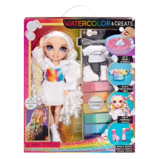 Mga entertainment arc-en-ciel haute aquarelle créer poupée de mode - yeux violets