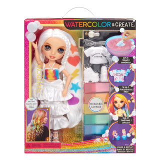 Mga entertainment arc-en-ciel haute aquarelle créer poupée de mode - yeux marrons