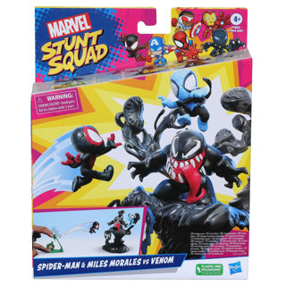 Hasbro Marvel Stunt Squad Play Set Venom vs Miles Morales medio assortito | 4 pezzi