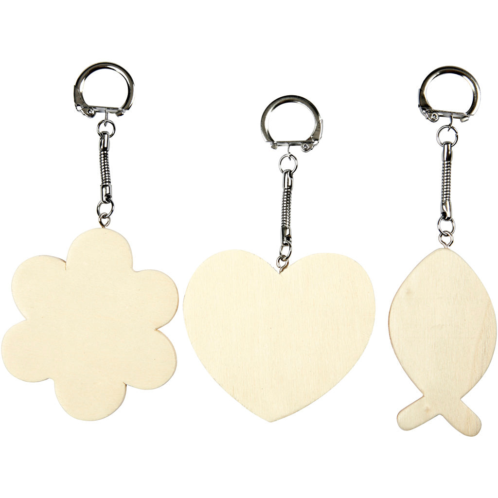 Decorate your Wooden Keychain, 3 pcs.