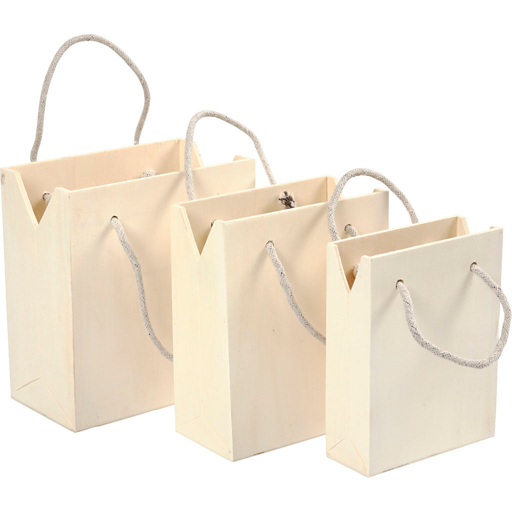 Creativ company bag with handle, h: 12+14+16 cm, d: 5+7+9 cm, w: 16+16,5+18 cm, 3 pieces 1 set