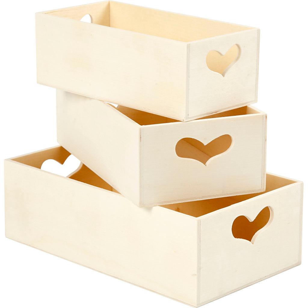 Creativ company storage boxes, h: 6.3+5.8+5.5 cm, l: 20.5+18+15.8 cm, w: 11.5+9.8+7.8 cm, 3 pieces 1 set