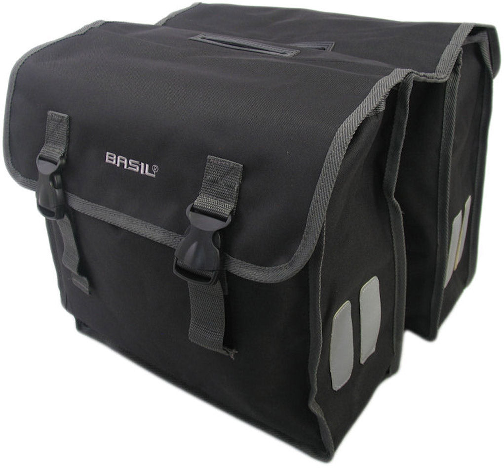 Basil Mara XL Double Bicycle Bag - 35L - Water -avpellent - Reflecting - Black