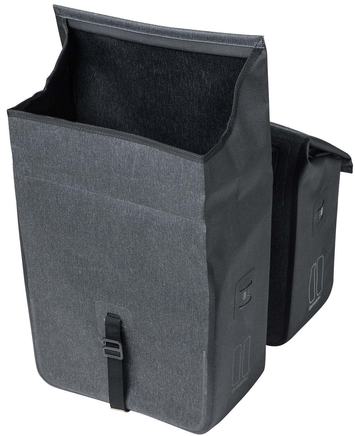 Saco de bicicleta duplo seco urbano de manjericão - cinza, 50L