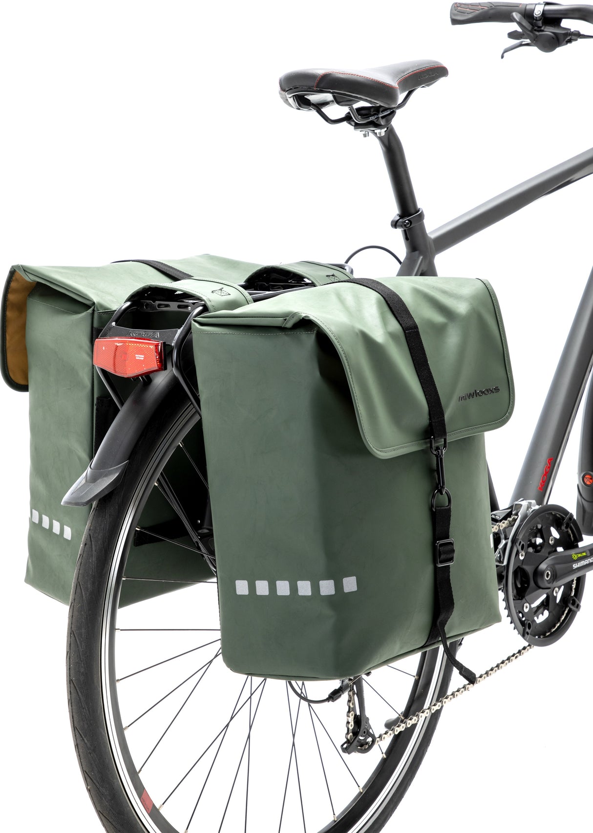 Saco de bicicletas odense - mochila dupla dura e espaçosa para bicicletas elétricas - verde