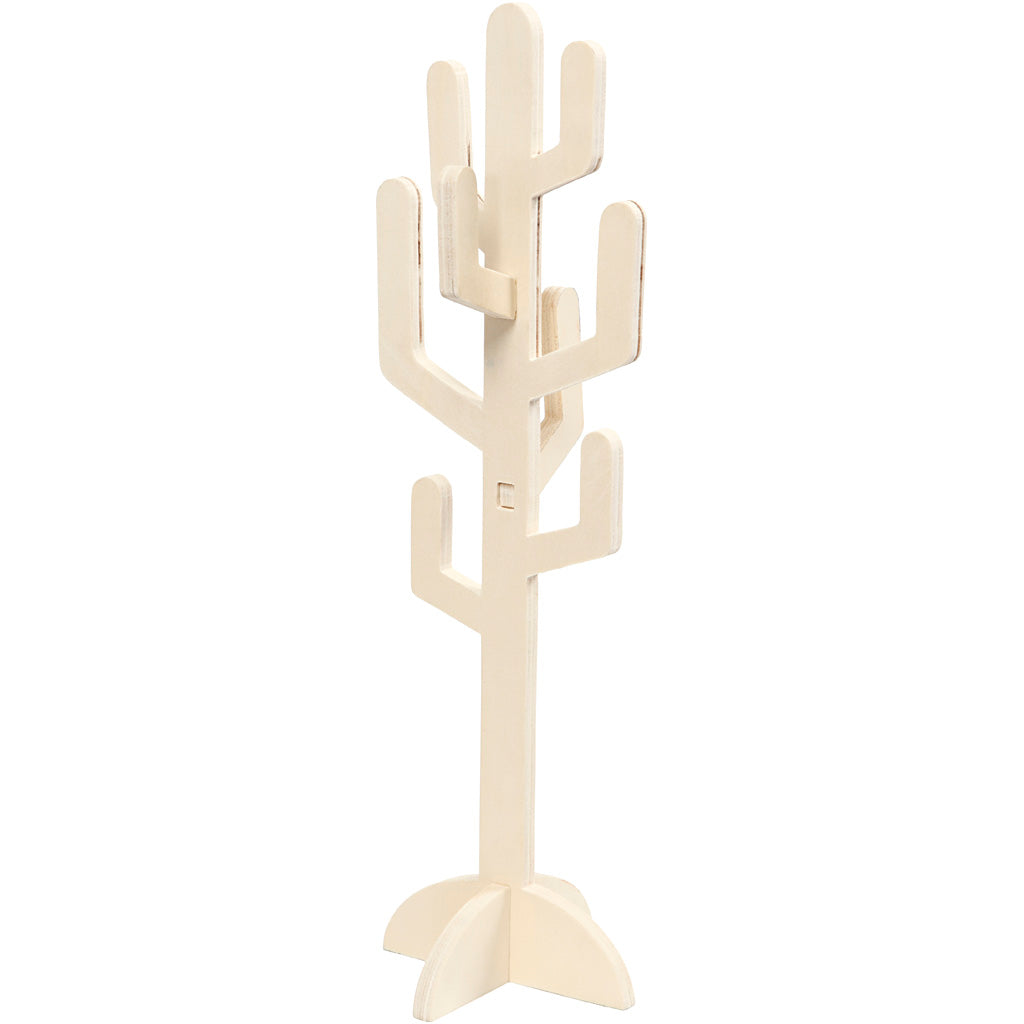 Creativ company wooden cactus, h: 38 cm, w: 12 cm, thickness 8 mm, 1 piece