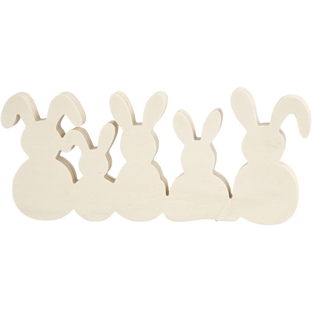 Creativ company rabbits, h: 11 cm, w: 30 cm, thickness 2 cm, 1 set