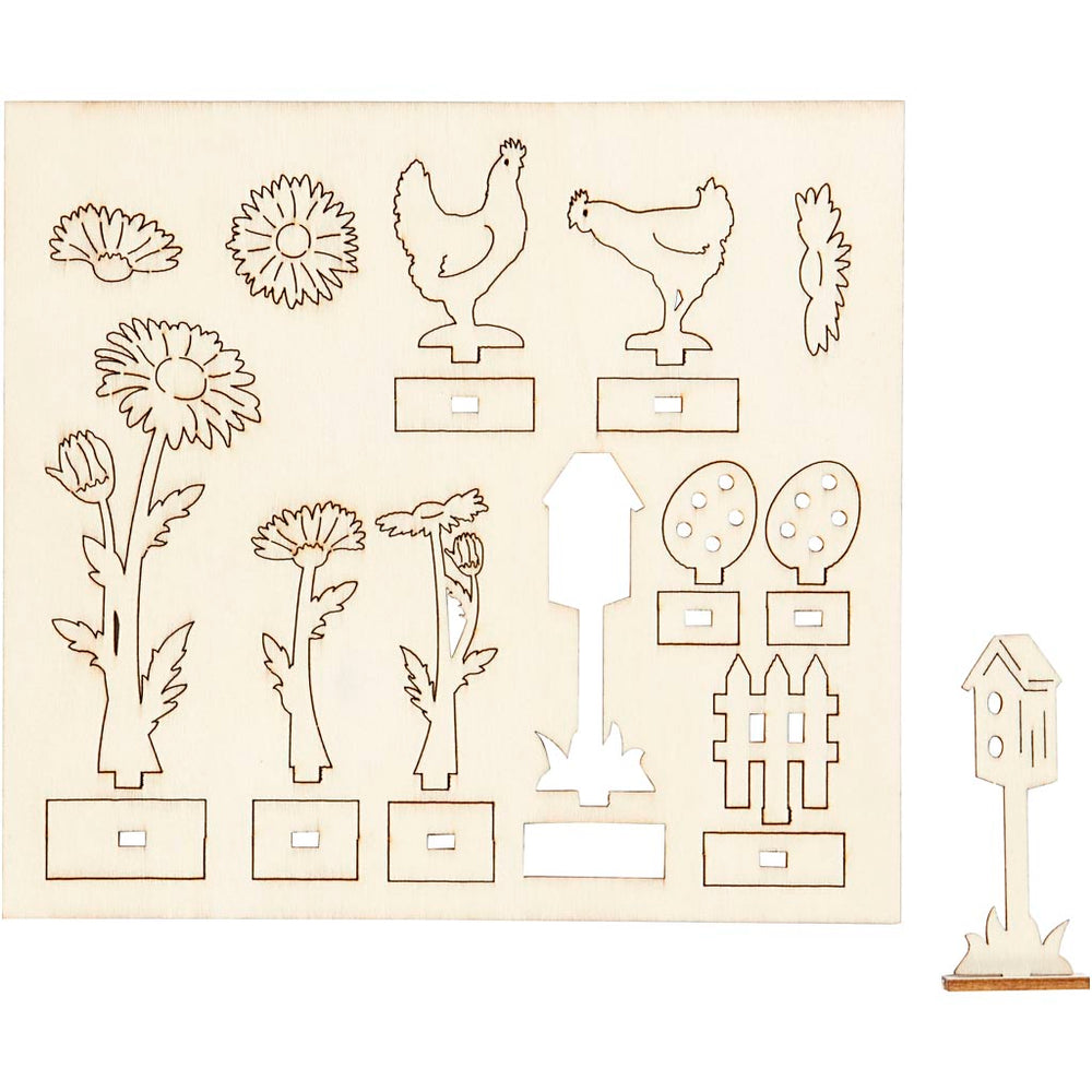 Creativ company diy wooden figures, l: 15.5 cm, w: 17 cm, thickness 3 mm, 1 box