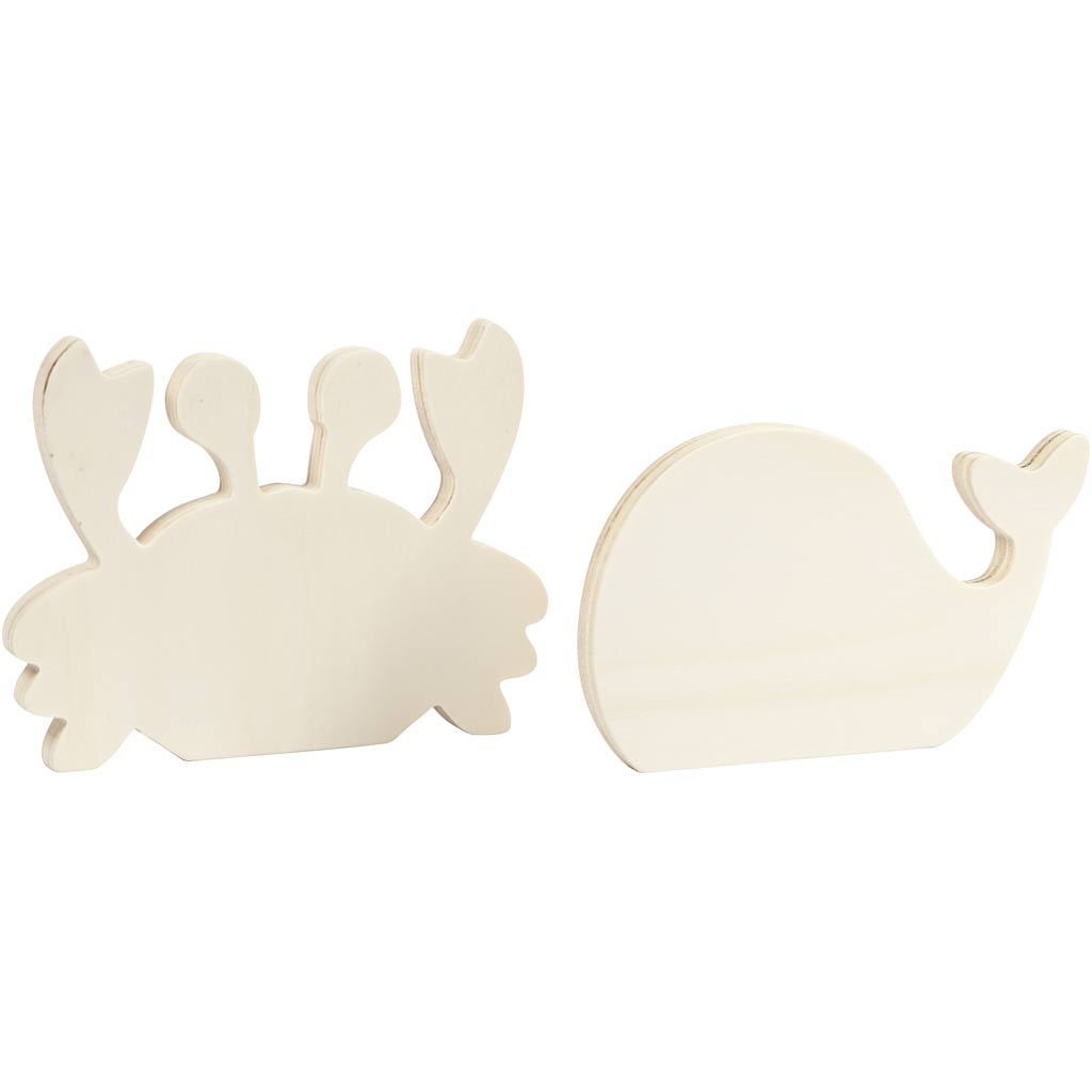 Creativ company water world figures, crab and whale, h: 9.5-12 cm, w: 16 cm, thickness 1.2 cm, 2 pieces 1 box
