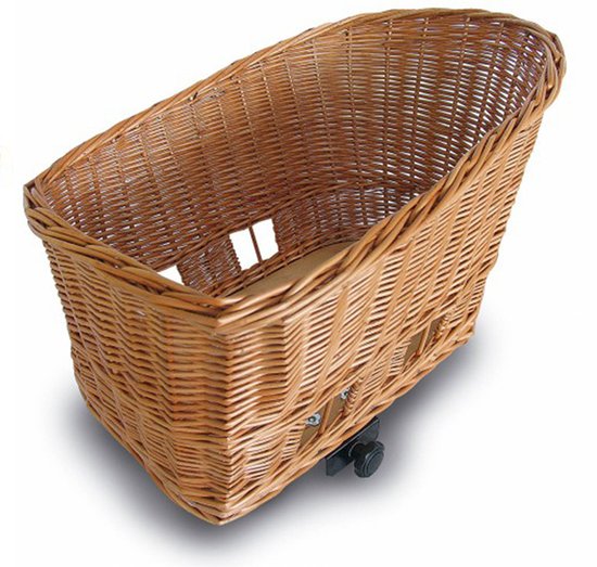 Basil Pasja - dog bike basket – large - 50 cm - rear basket – natural