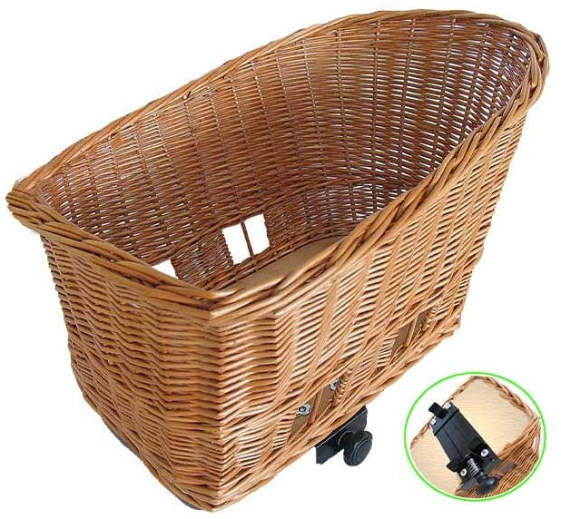 Basil Pasja - dog bike basket – large - 50 cm - rear basket – natural