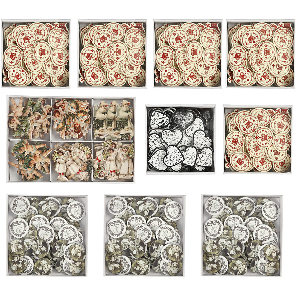 Creativ company wooden figures, size 20-50 mm, contents may vary, 10 boxes 1 box