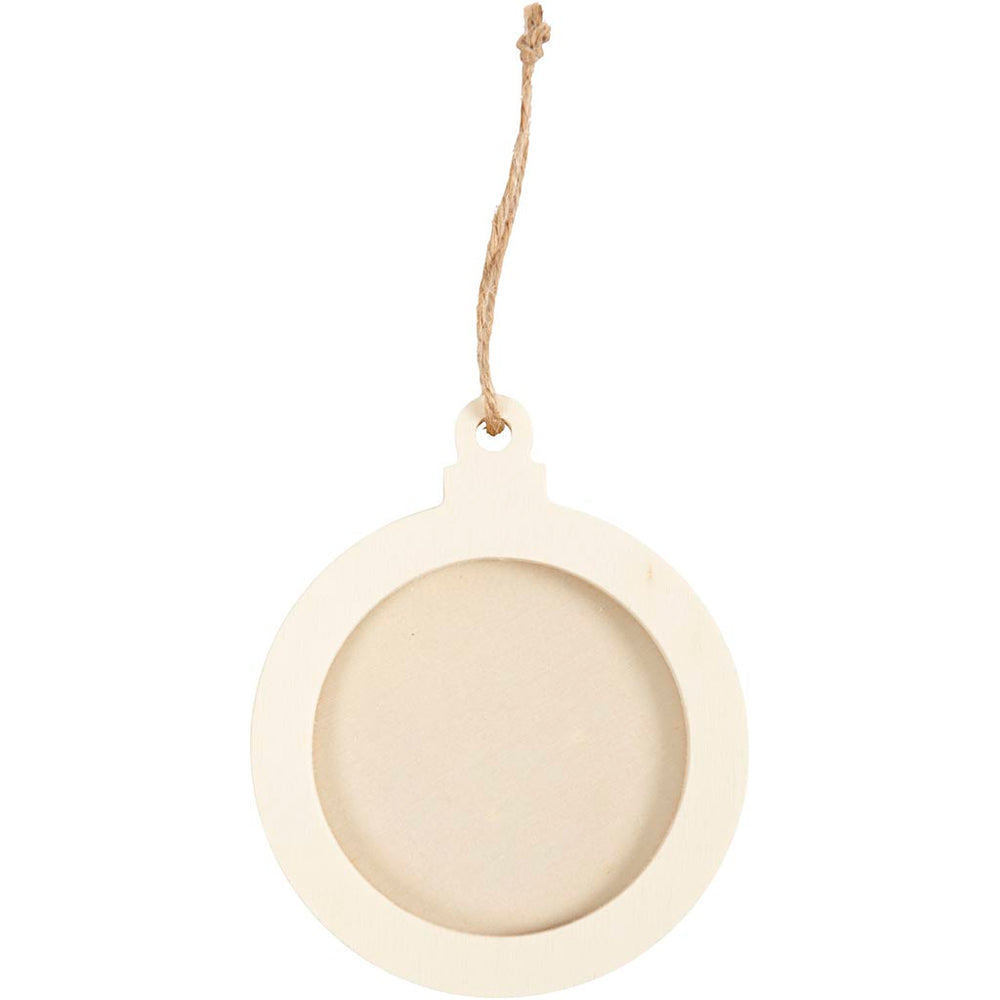 Creative Company Wood Round List Pendant 8cm, 24st.