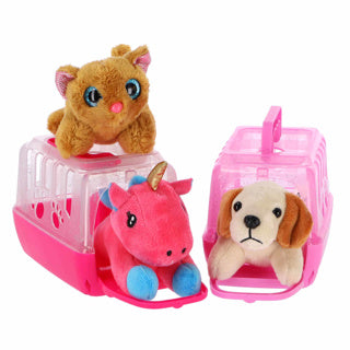 Plush pet in travel case assorted