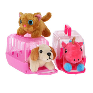 Plush pet in travel case assorted