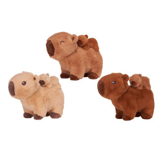 Plush capybara standing and baby 3 assorted 25cm