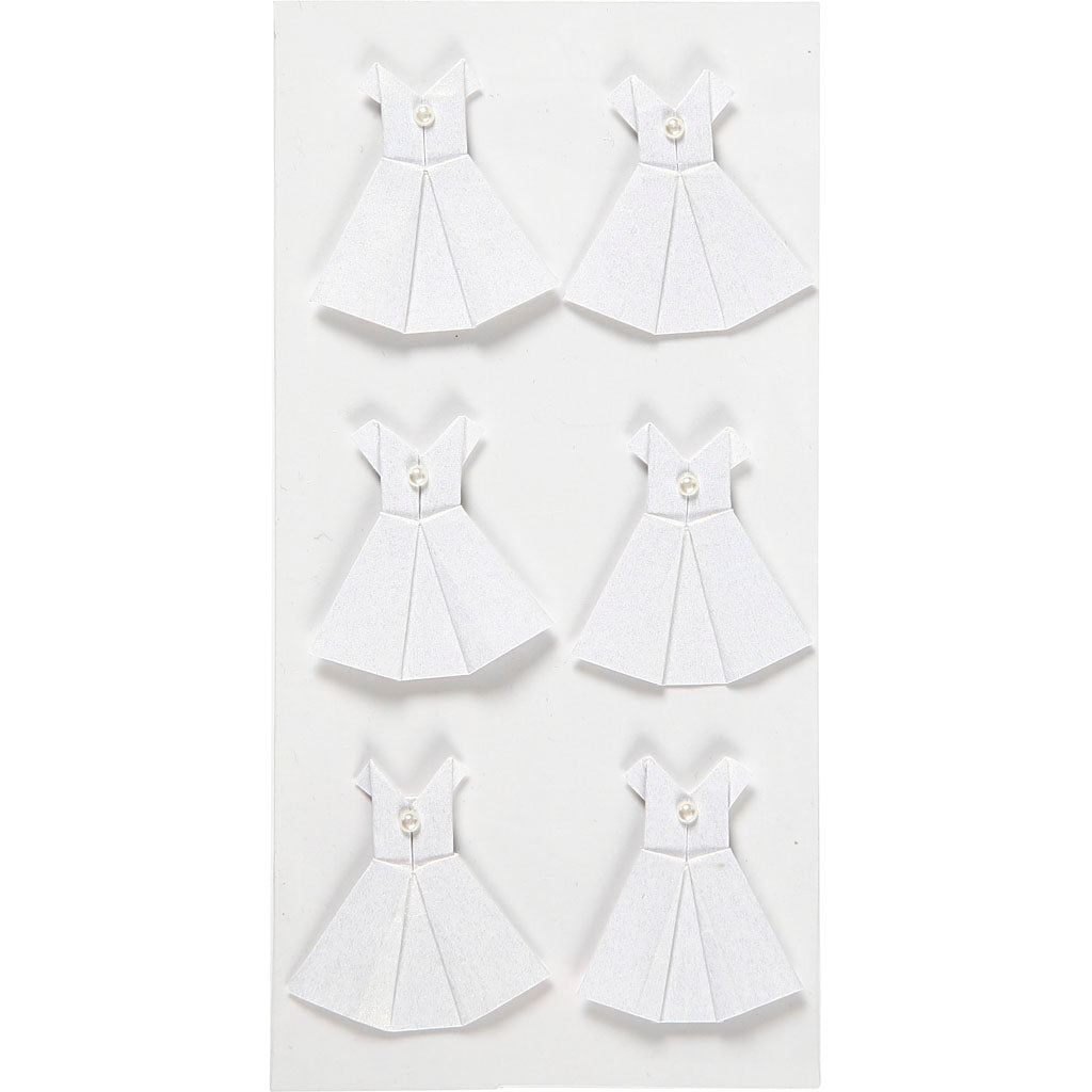 Creativ company stickers, dress, size 35x31 mm, white, 6 pieces 1 box