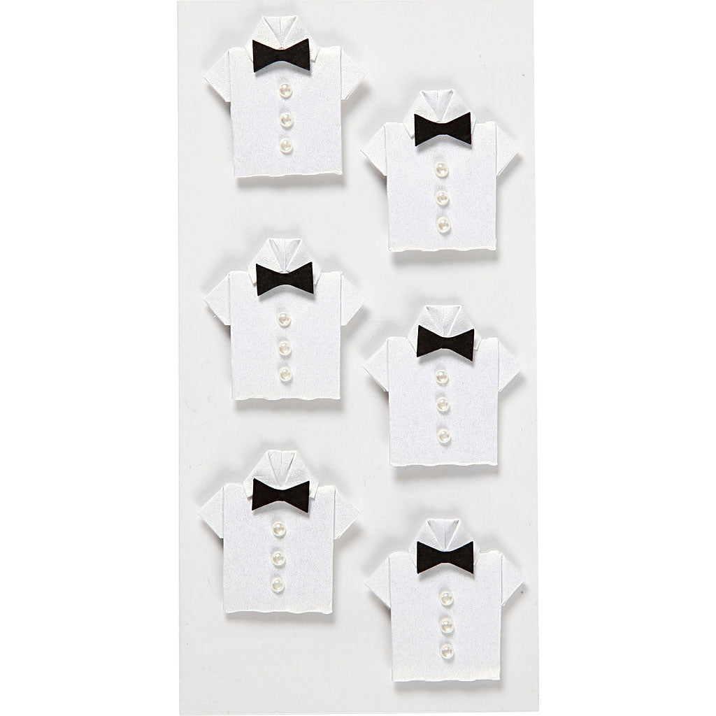 Creativ company stickers, shirt, size 33x35 mm, white, 6 pieces 1 box