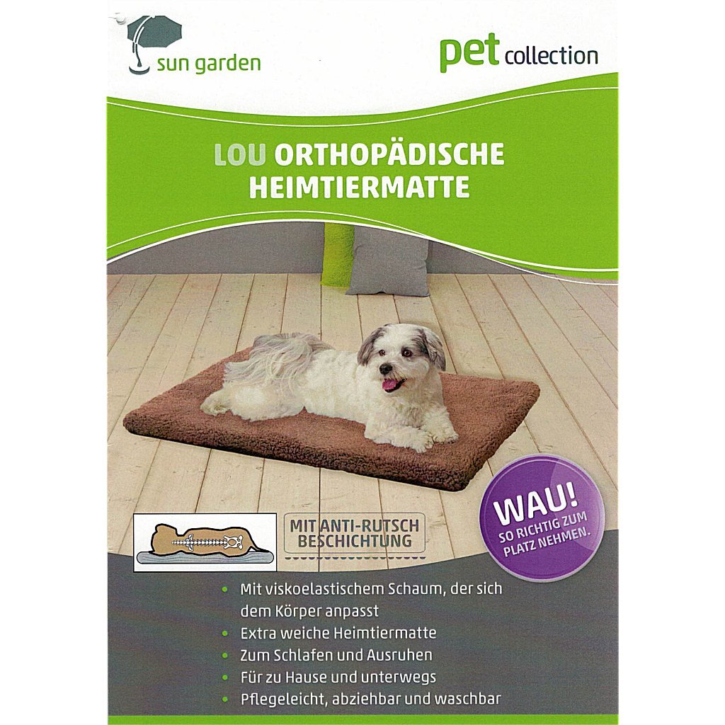 Sun Garden Lou Orthopedic dog cushion 60x40x5 Gray