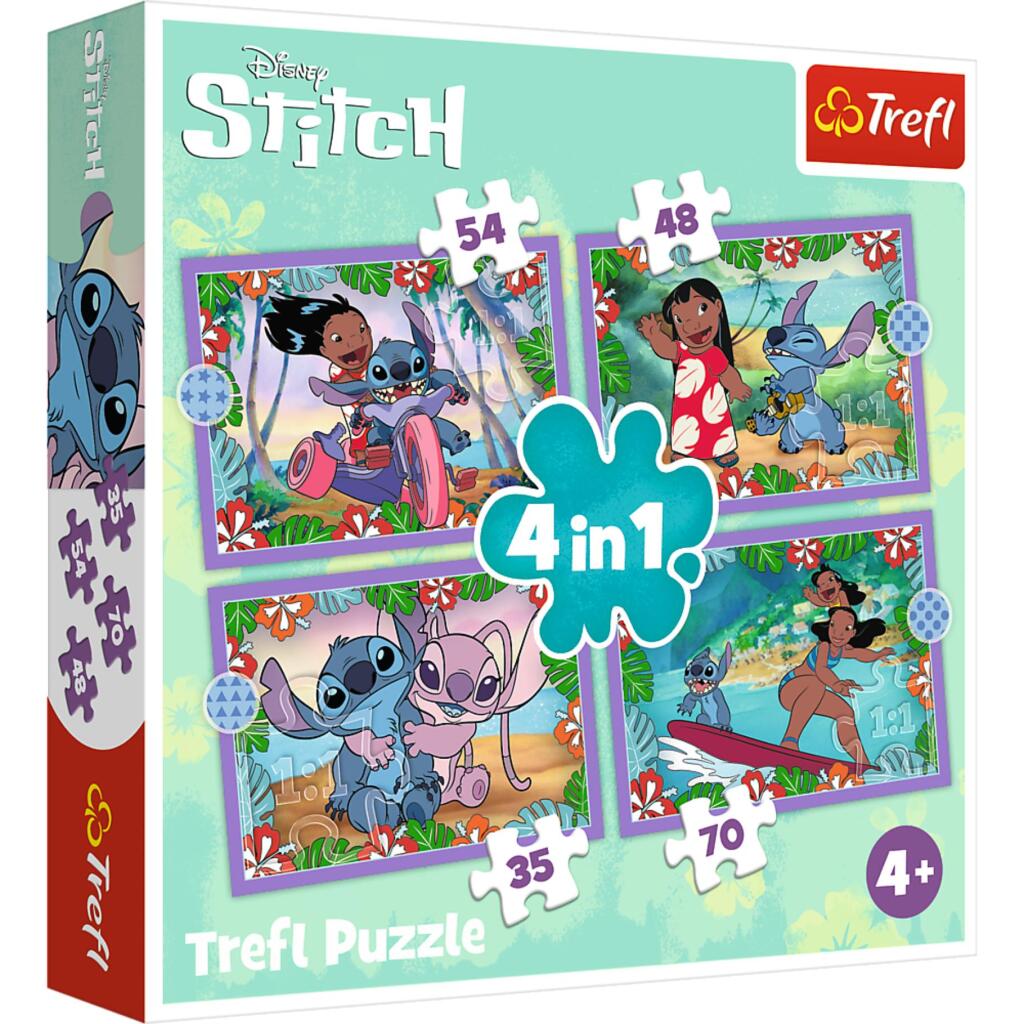 Trefl Disney Stitch 4in1 Puzzel 35-70 Stécker