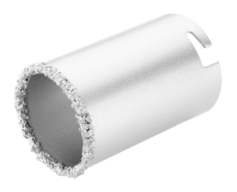 La perceuse diamantée Verto 43 mm, profondeur de perçage 55 mm, peut être utilisée à sec et humide.