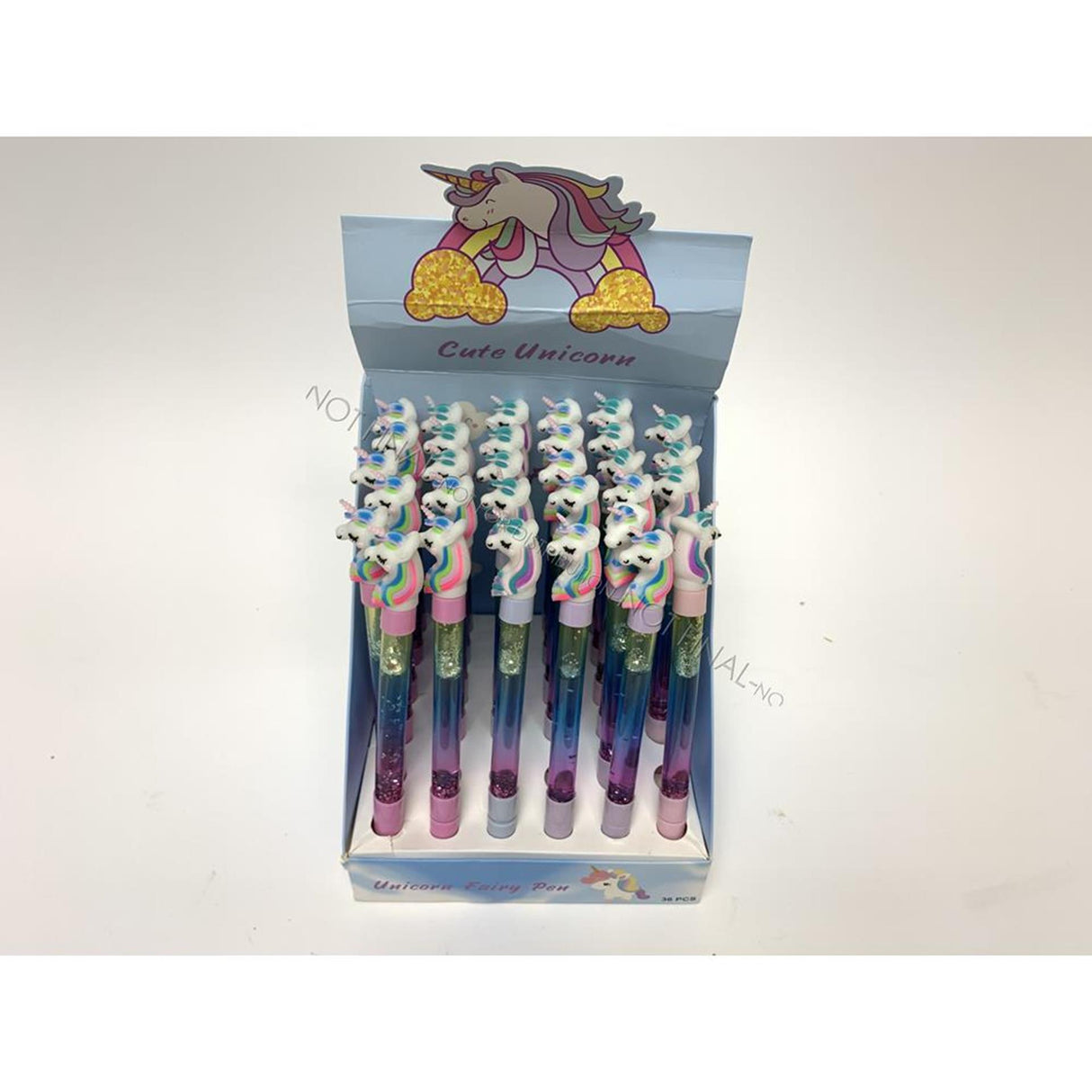Unicorn ballpoint pen with glitter 15cm