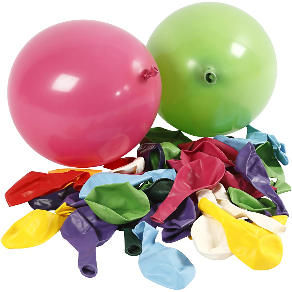 Creativ company balloons, round, d 23 cm, various colors, 100 pieces 1 box