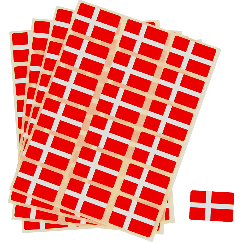 Creativ company flag, size 15x22 mm, 72 pieces in 1 box, Denmark