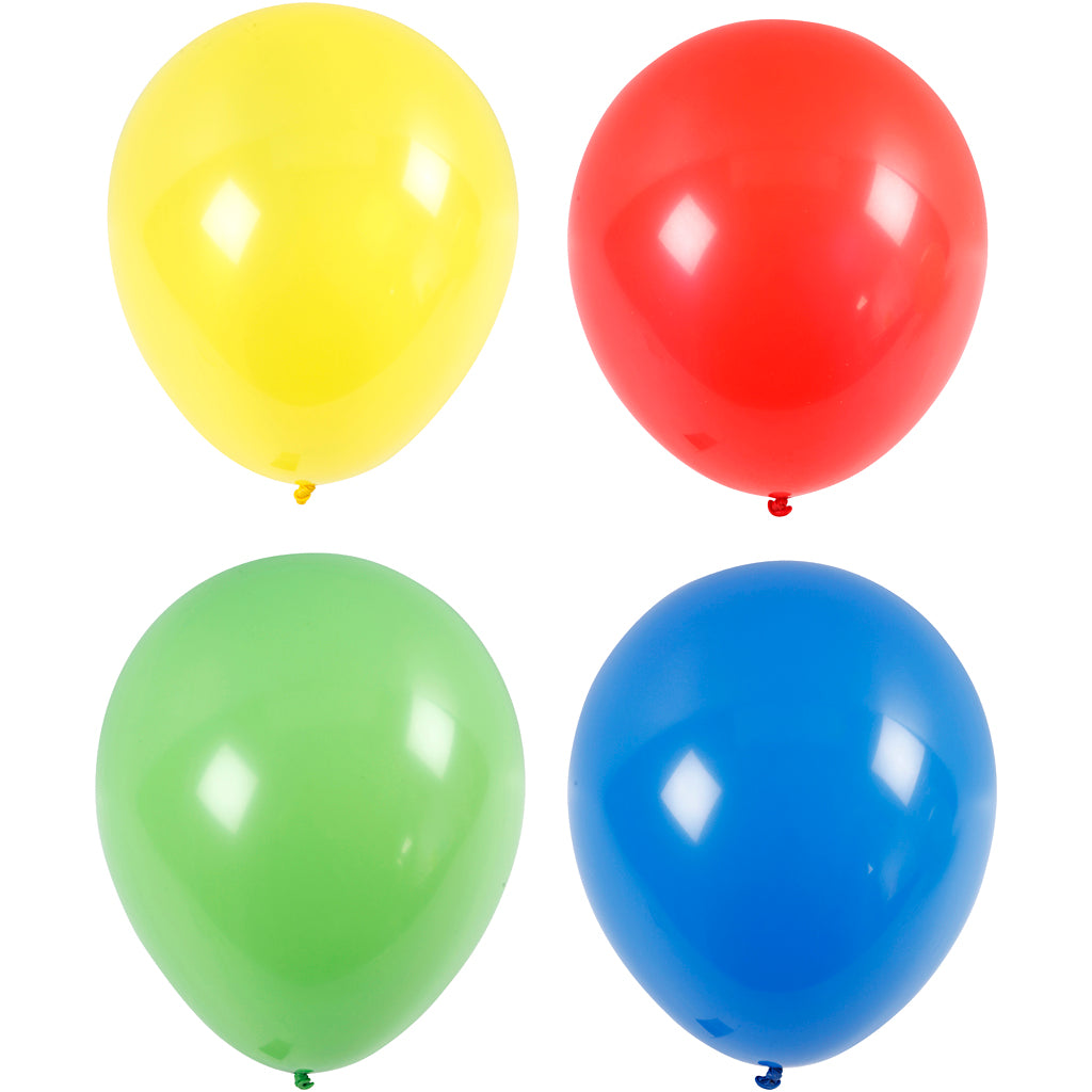 Creativ company balloons, giant, d 41 cm, blue, green, red, yellow, 4 pieces 1 box