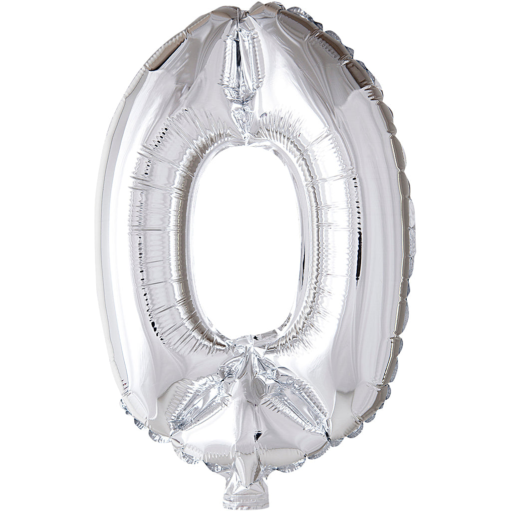 Creativ company foil balloon, 0, h: 41 cm, silver, 1 piece