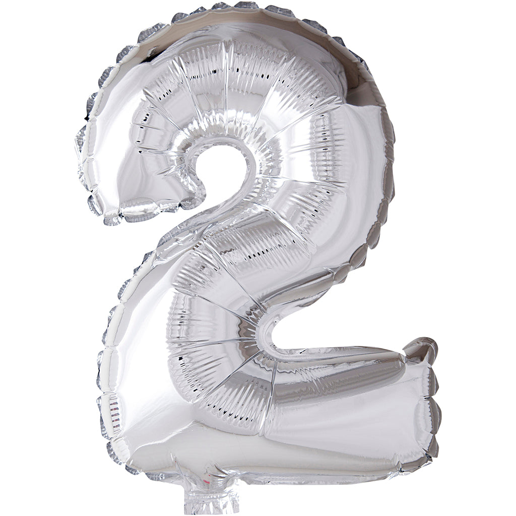 Creativ company foil balloon, 2, h: 41 cm, silver, 1 piece