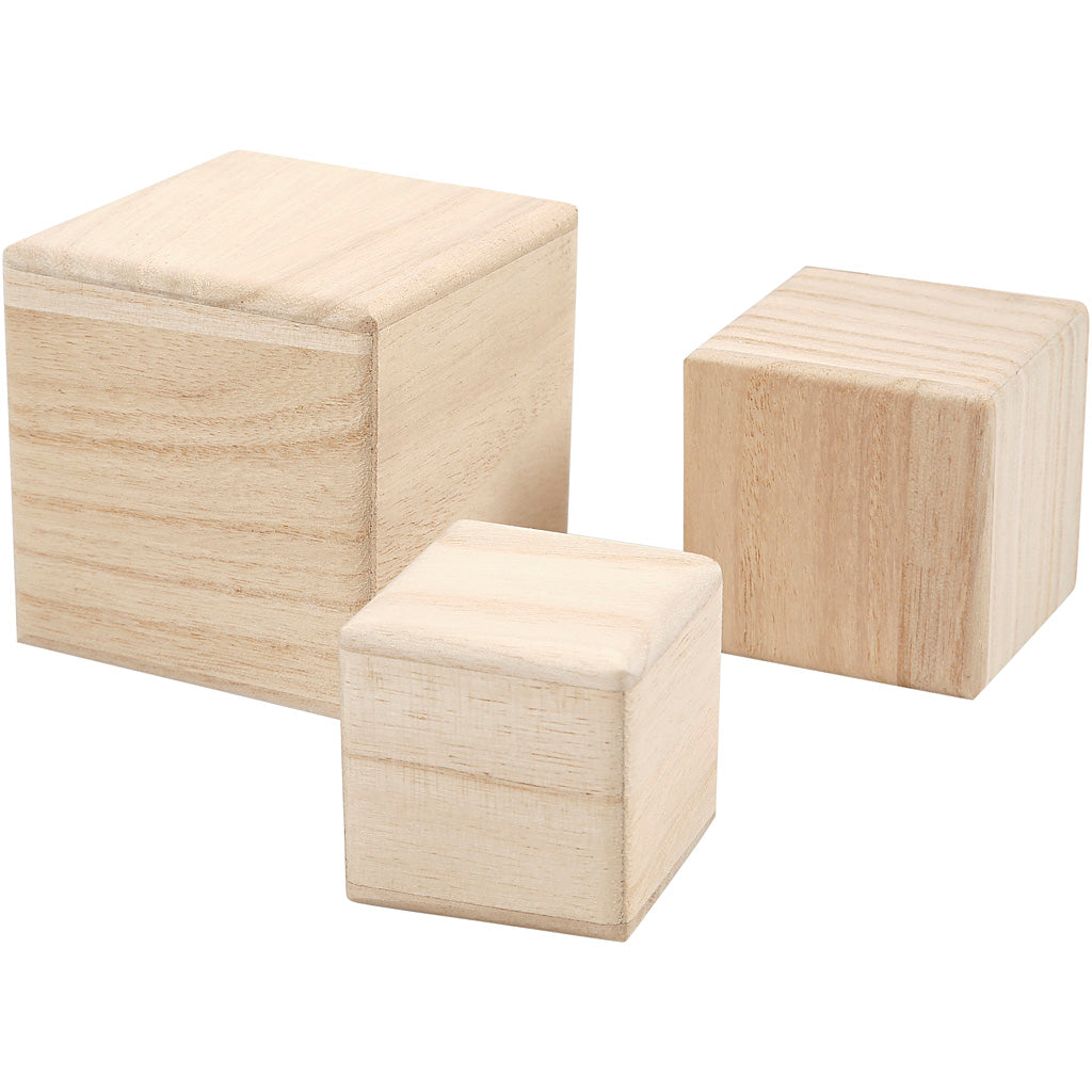 Creativ company cubes, size 5+6+8 cm, 3 pieces in 1 box