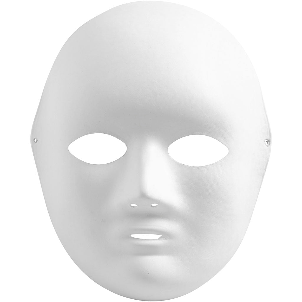 Creativ company mask, h: 22 cm, w: 17 cm, white, 10 pieces in a box