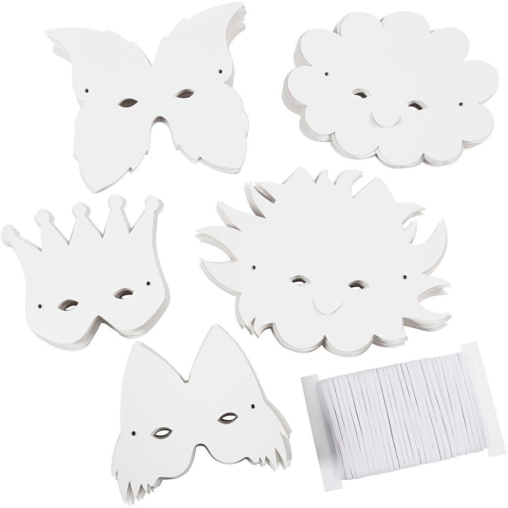 Creativ company fantasy masks white, 100 pcs.