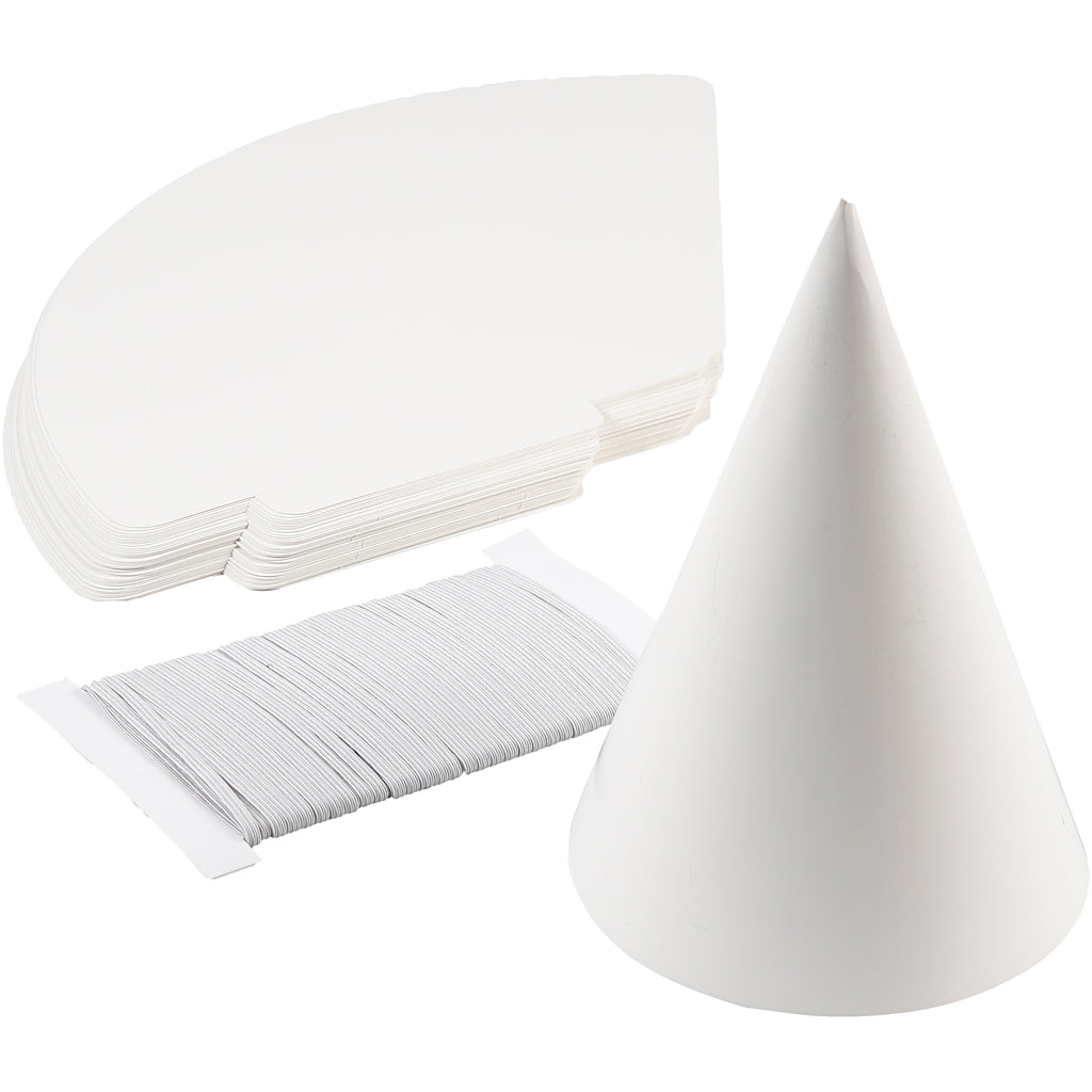 Creativ company cone, h: 23 cm, d 16.5 cm, 230 gr, white, 50 pieces 1 box