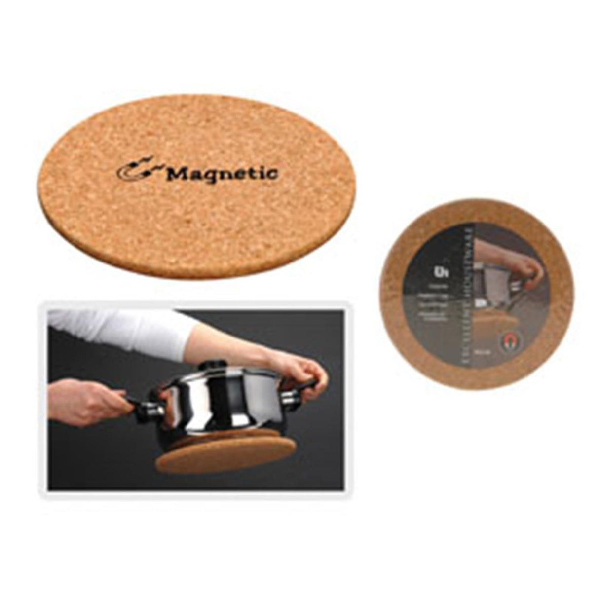 Excellent houseware panonderzetter kurk magnetisch 21cm