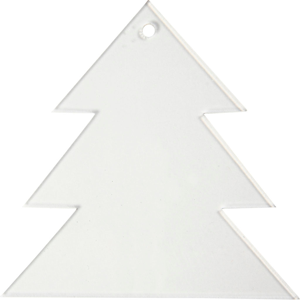 Creativ company acrylic pendants, Christmas tree, h: 8 cm, thickness 2 mm, 5 pieces 1 box