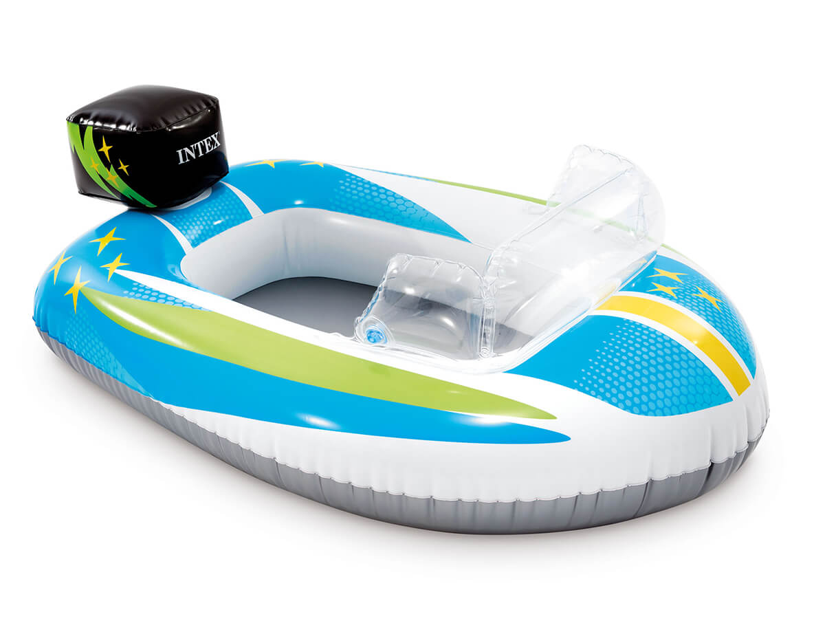 Intex simbassäng barnbåt-motorbåt-blå