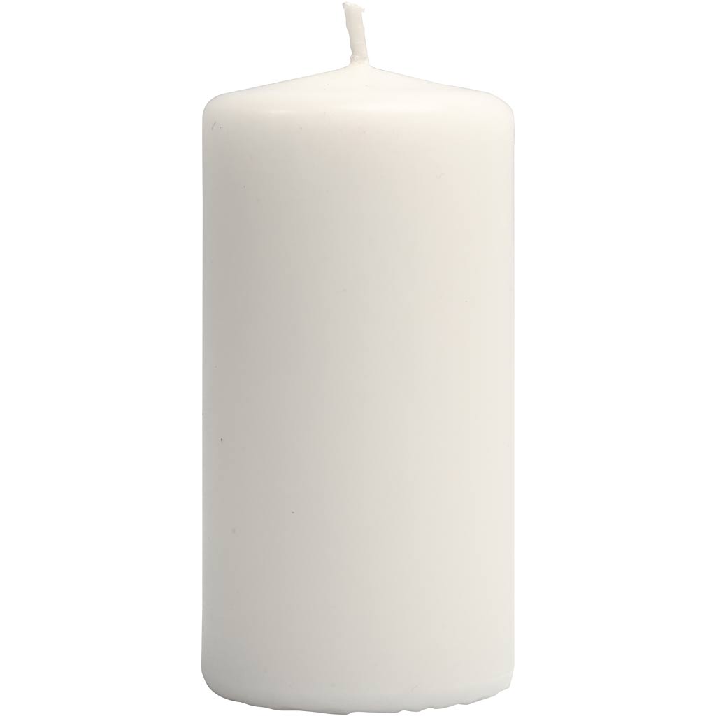 Creativ company candles, h: 100 mm, d 50 mm, white, 12 pieces in a box