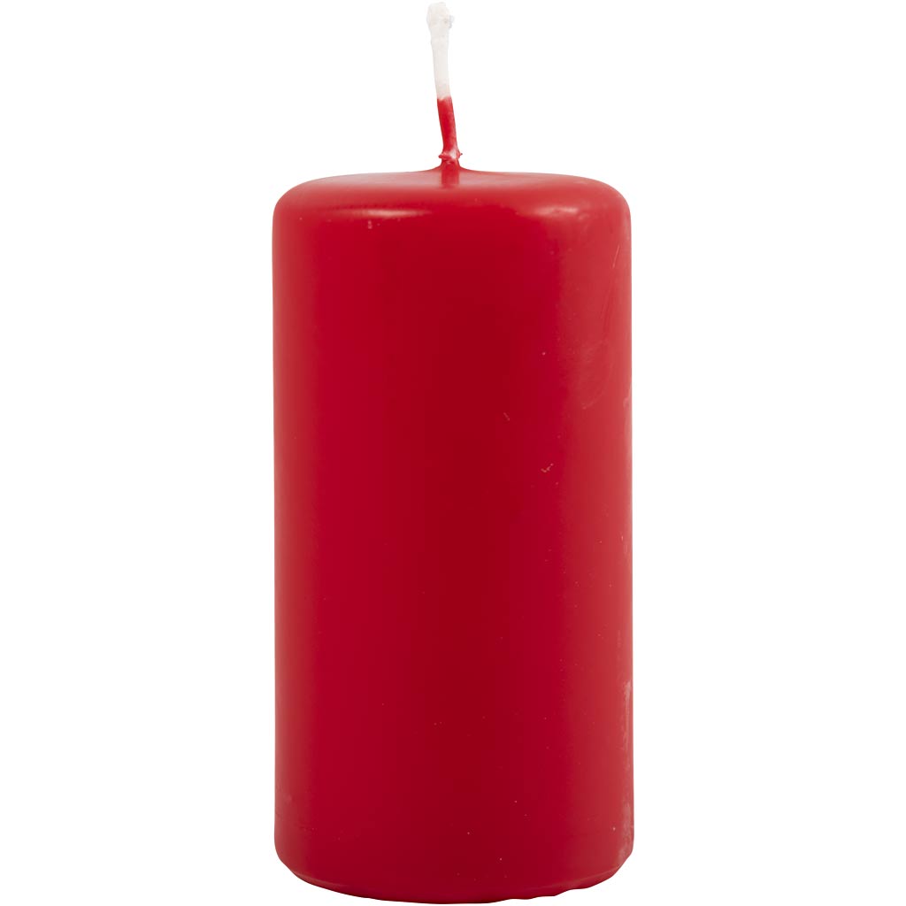 Creative company candles, height 100 mm, depth 50 mm, red, 6 pieces in a box