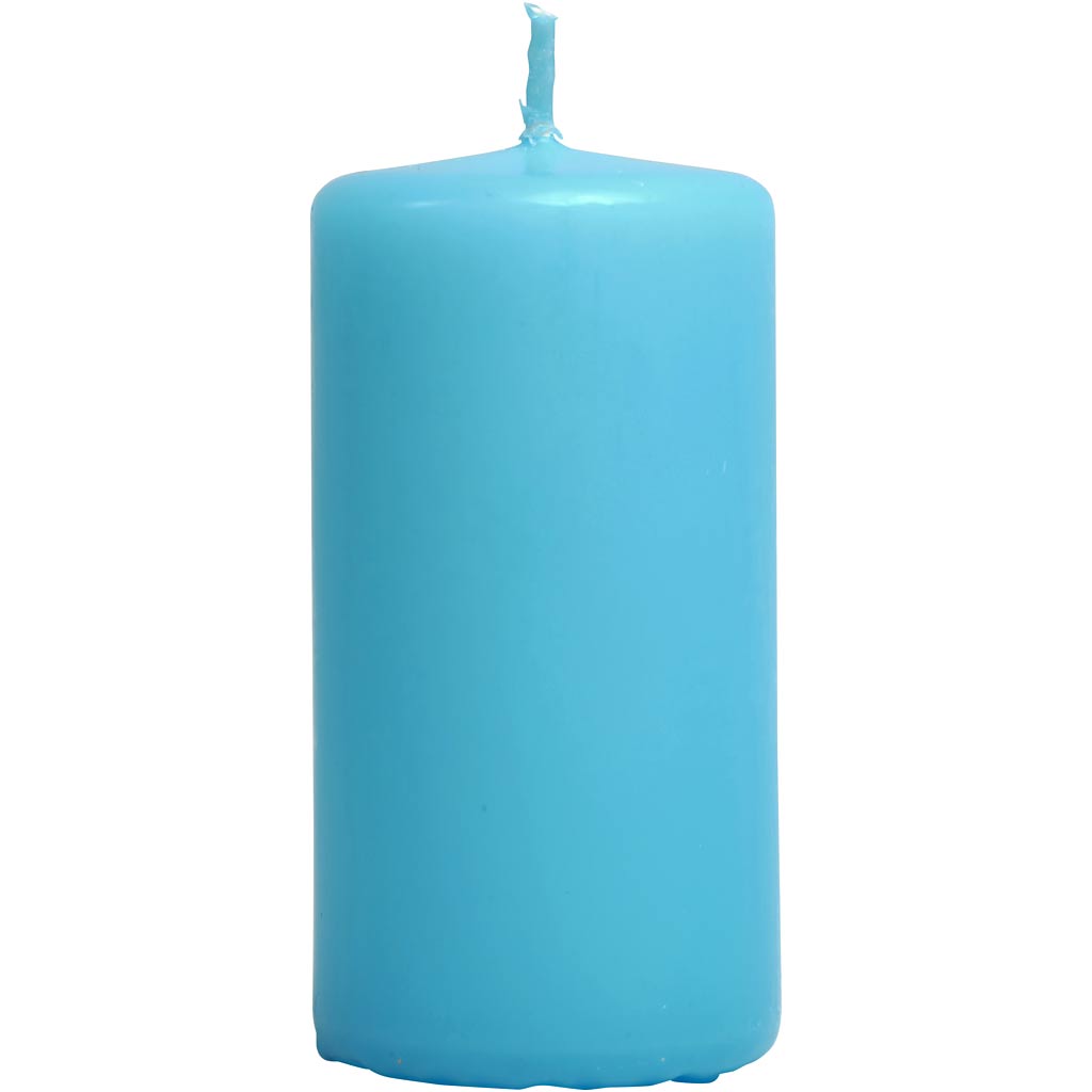 Creativ company candles, h: 100 mm, d 50 mm, light blue, 12 pieces in a box