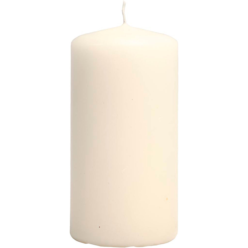 Creativ company candles, h: 100 mm, d 50 mm, off-white, 12 pieces in a box