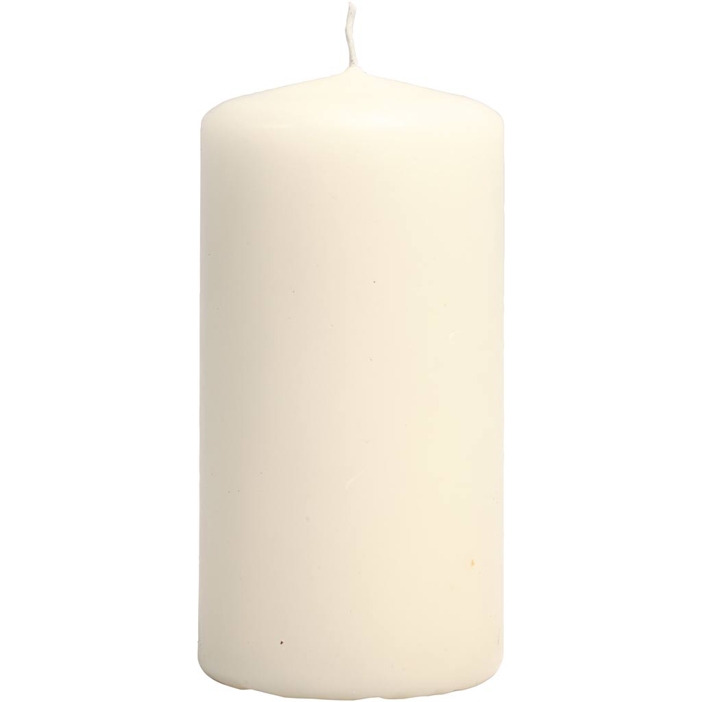 Creativ company candles, h: 100 mm, d 50 mm, off-white, 12 pieces in a box