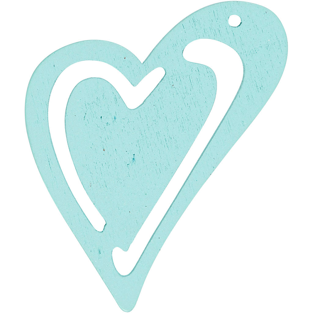Creativ company heart, size 55x45 mm, thickness 2 mm, turquoise, 10 pieces in a box