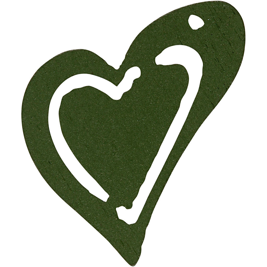 Creativ company heart, size 25x22 mm, thickness 1.7 mm, dark green, 20 pieces in a box