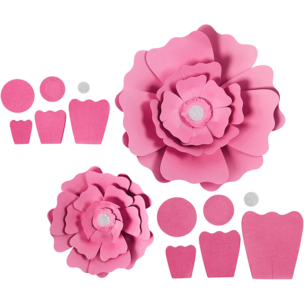 Creativ company paper flowers, d 15+25 cm, 230 gr, light red, 2 pieces 1 box