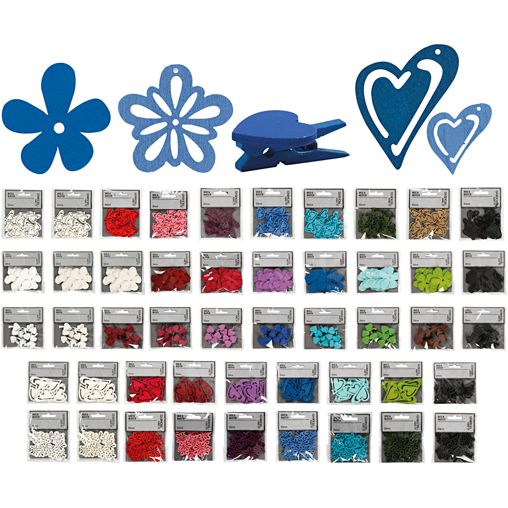 Creativ company wooden decorations, contents may vary, various colors, 50 box 1 box